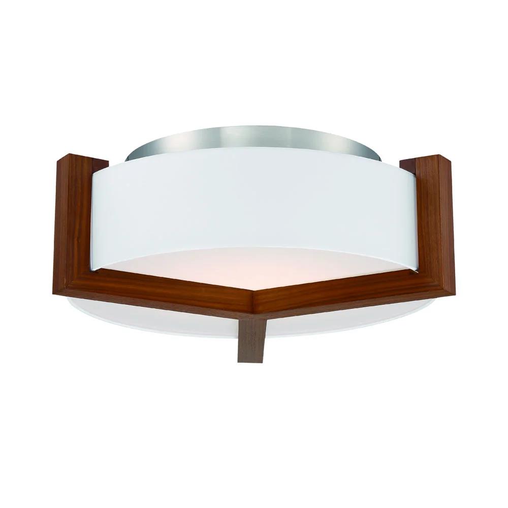 Dark walnut finish flush-mount ceiling light, by Modern Forms, for hallway, bedroom, or entryway