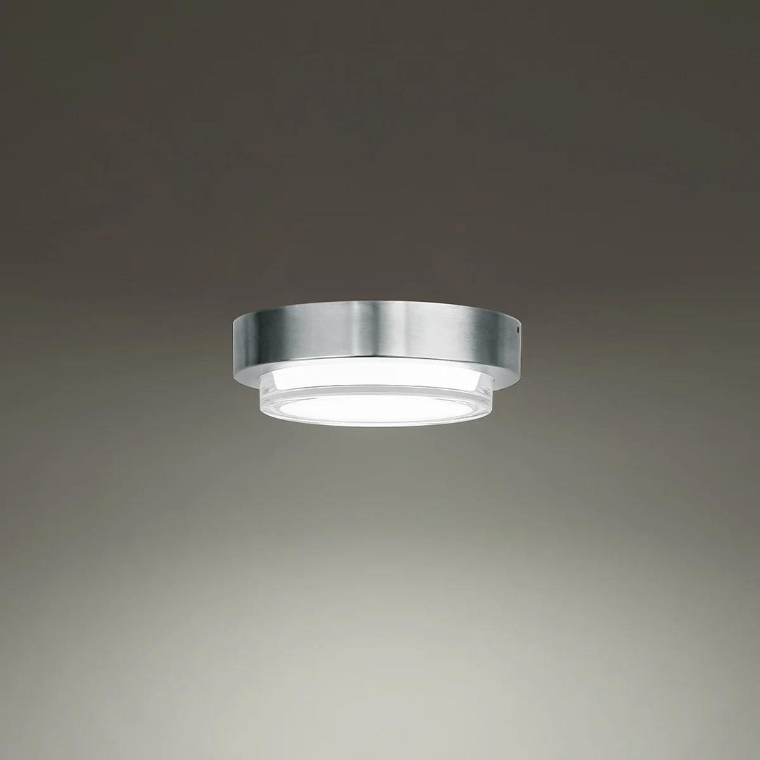 Stainless steel finish ceiling light, by Modern Forms, for hallway, bedroom, or entryway