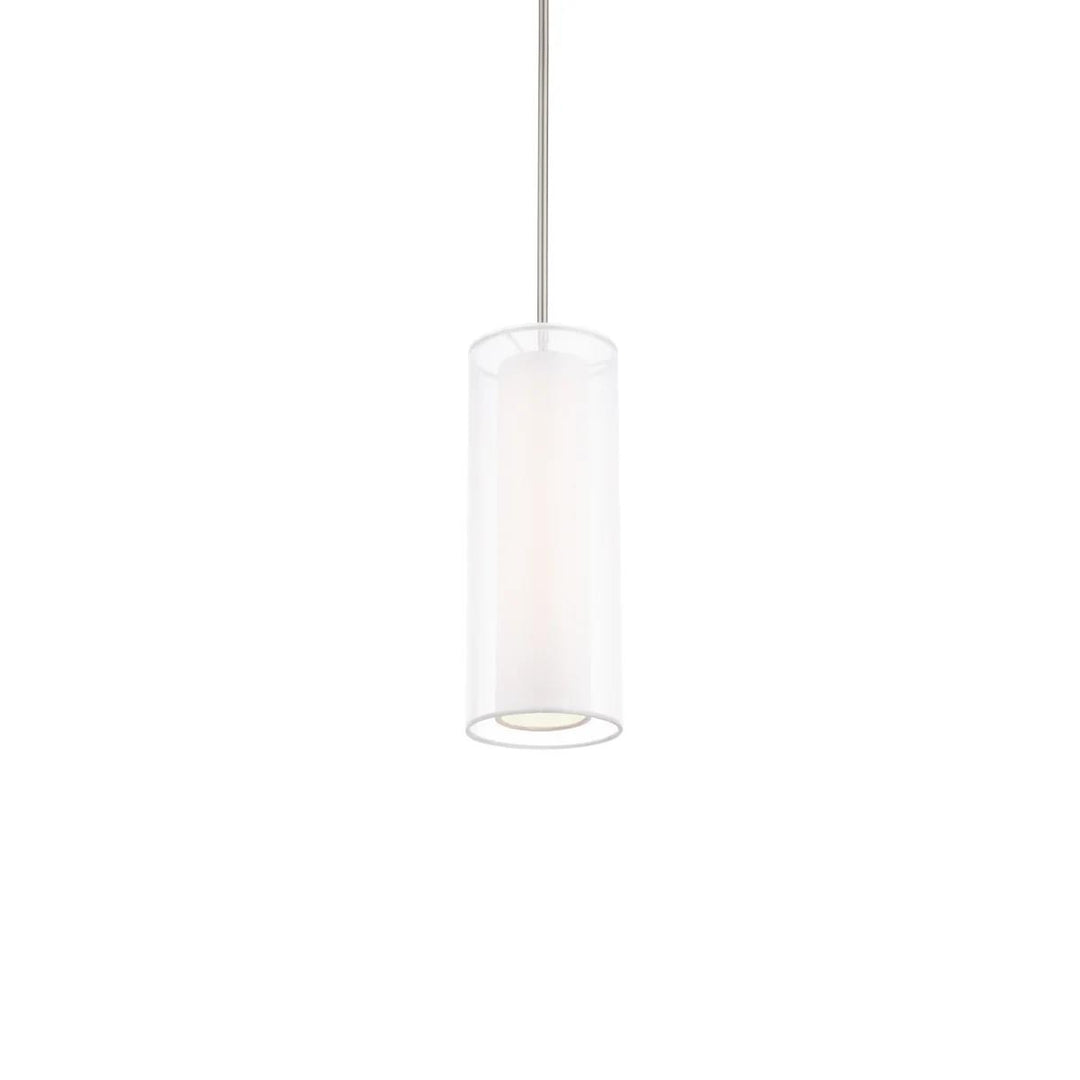Brushed nickel finish pendant light, by Modern Forms, for kitchen island or dining