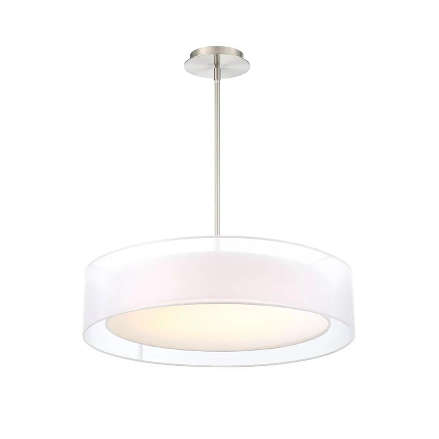 Brushed nickel finish pendant light, by Modern Forms, for kitchen island or dining
