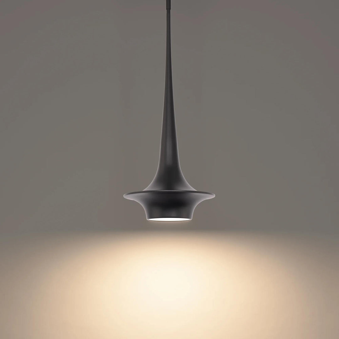 Black finish pendant light, by Modern Forms, for kitchen island or dining
