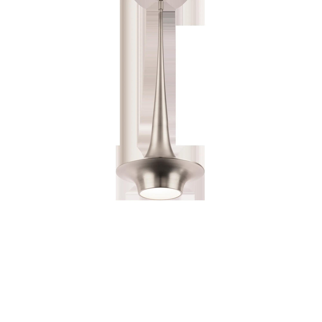 Brushed nickel finish pendant light, by Modern Forms, for kitchen island or dining