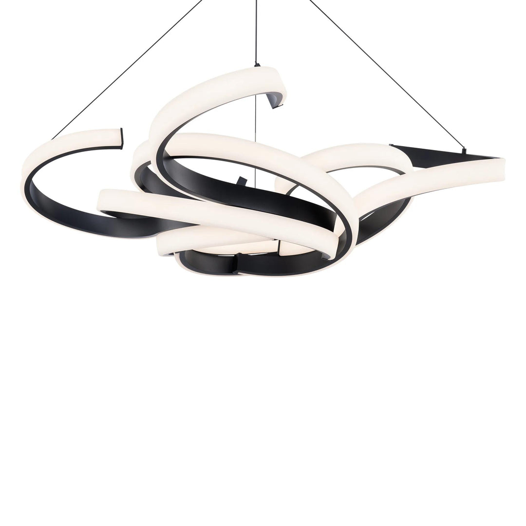Black finish chandelier, by Modern Forms