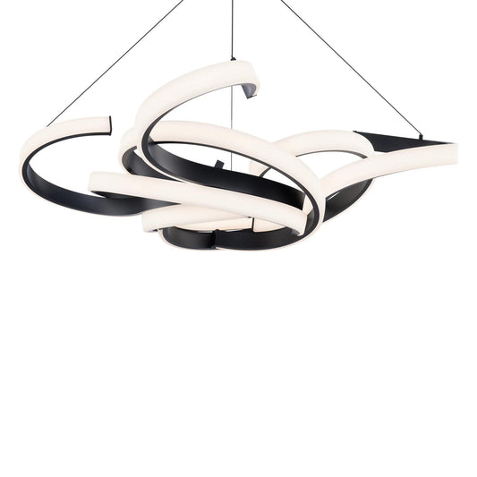 Black finish chandelier, by Modern Forms