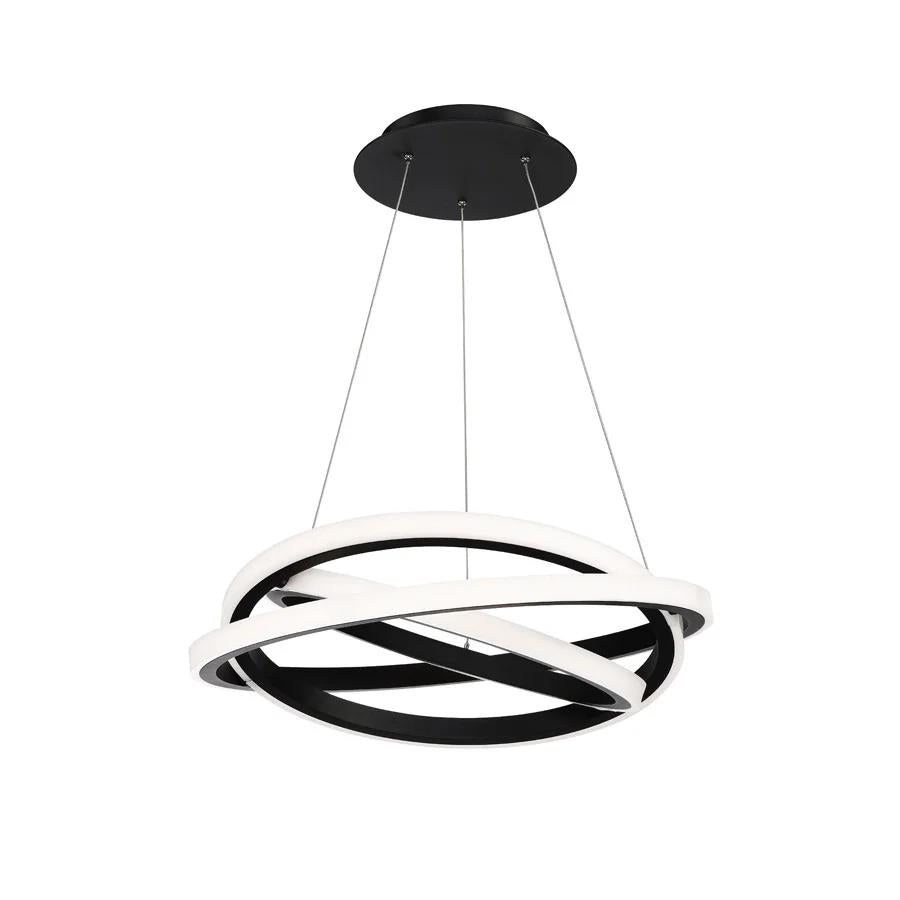 Black finish chandelier, by Modern Forms