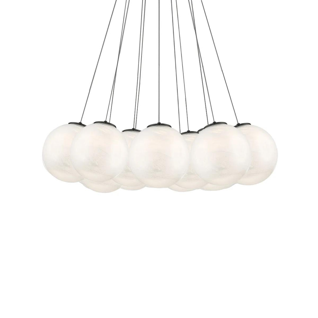 Black finish chandelier, by Modern Forms