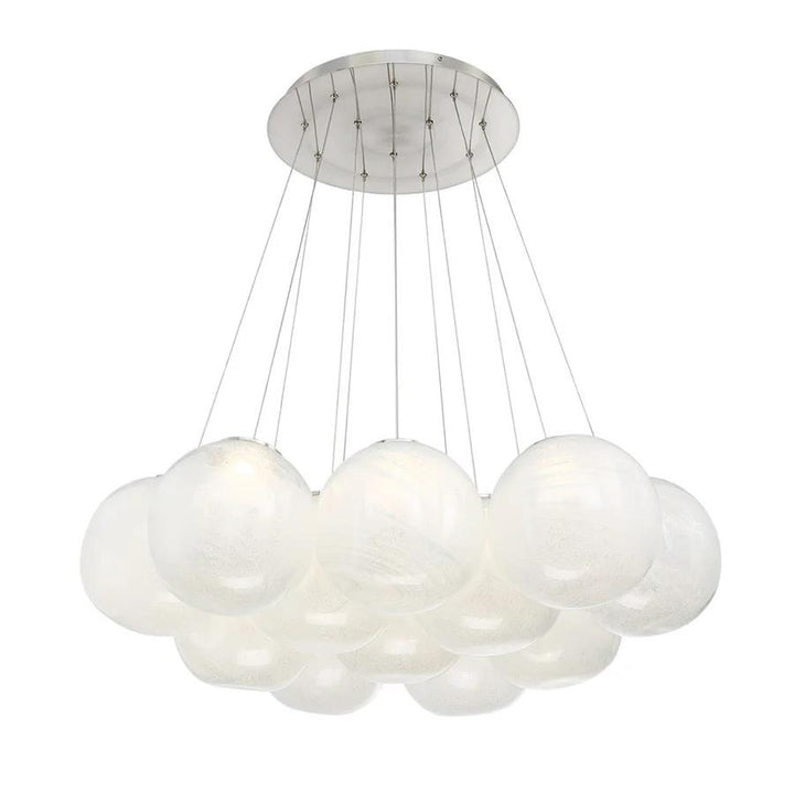 Brushed nickel finish chandelier, by Modern Forms