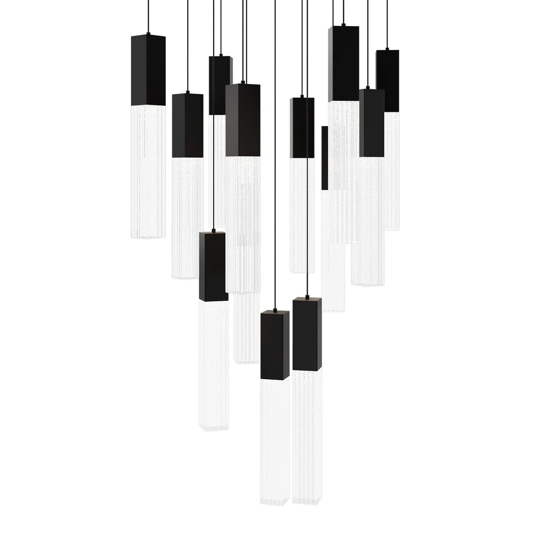 Black finish pendant light, by Modern Forms, for kitchen island or dining