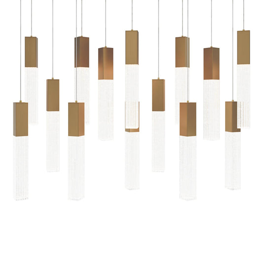 Aged brass finish pendant light, by Modern Forms, for kitchen island or dining