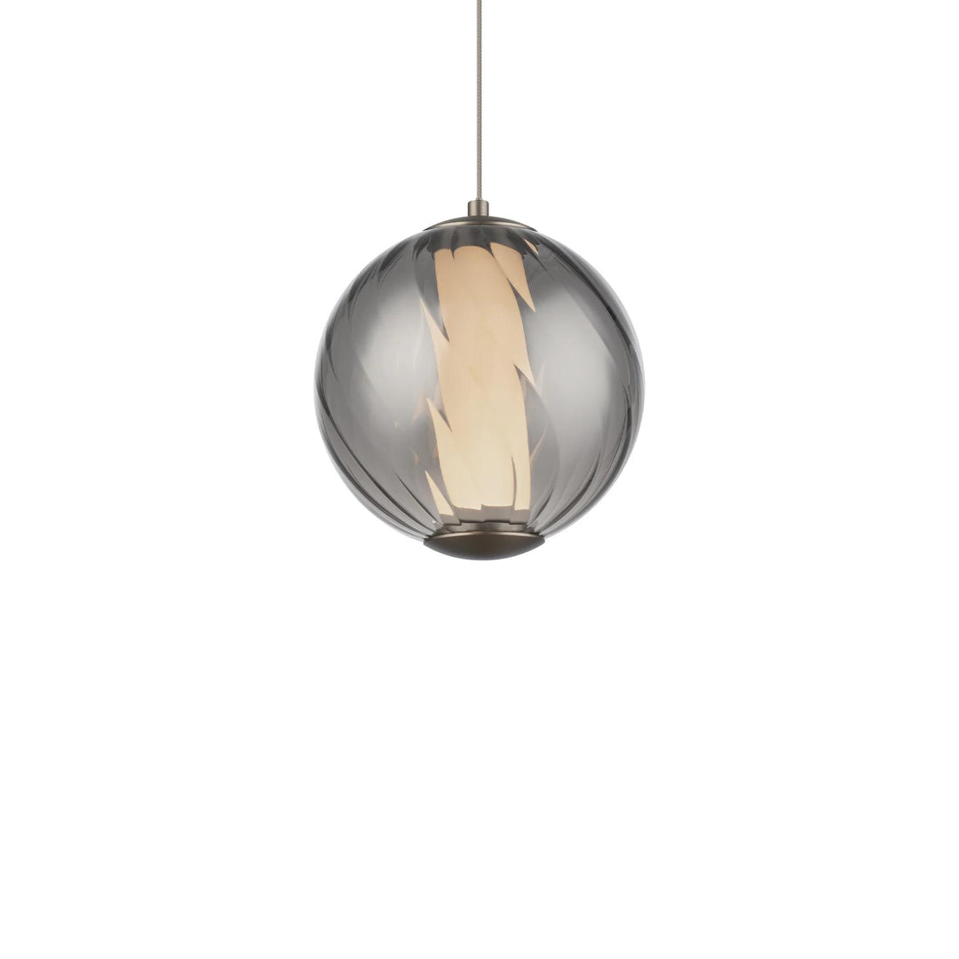 Smoke glass/aged brass finish pendant light, by Modern Forms, for kitchen island or dining