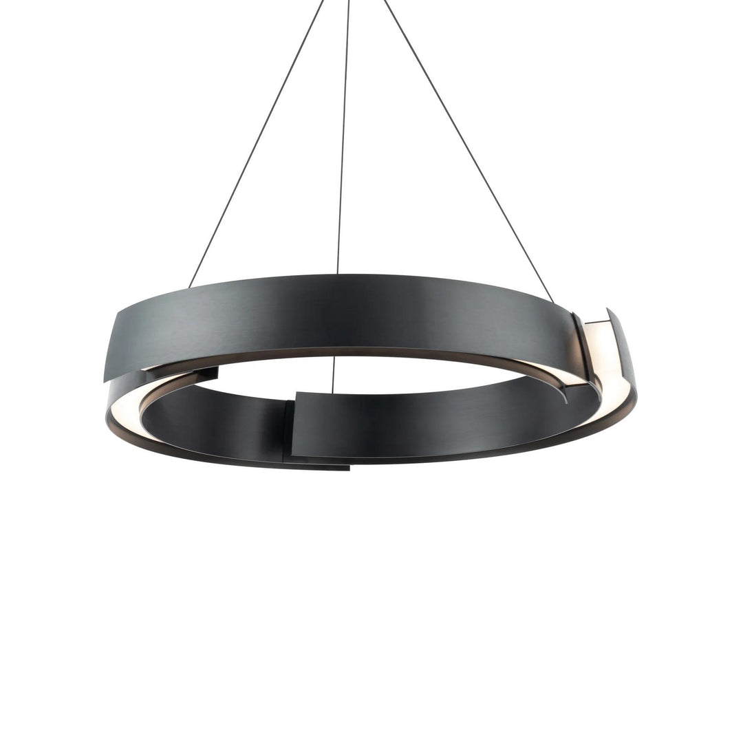 Black finish chandelier, by Modern Forms