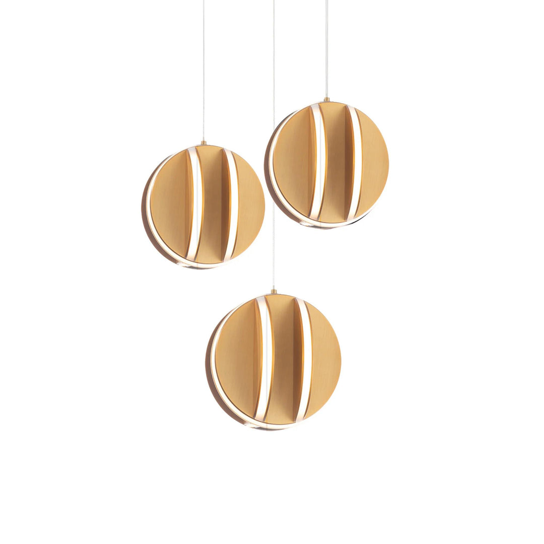 Aged brass finish chandelier, by Modern Forms