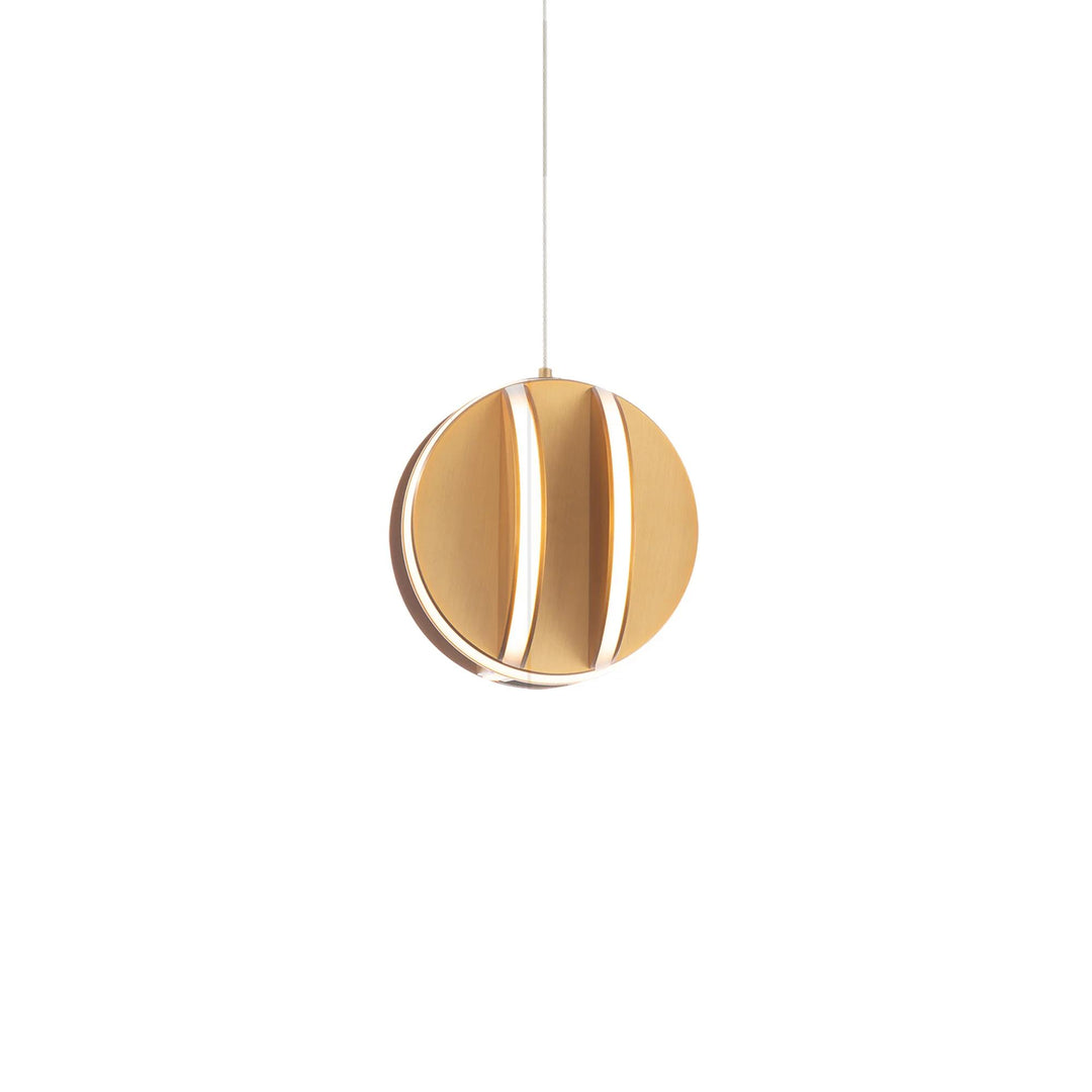 Aged brass finish pendant light, by Modern Forms, for kitchen island or dining