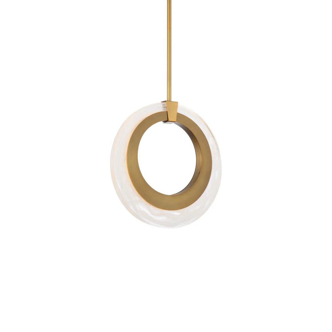Aged brass finish pendant light, by Modern Forms, for kitchen island or dining