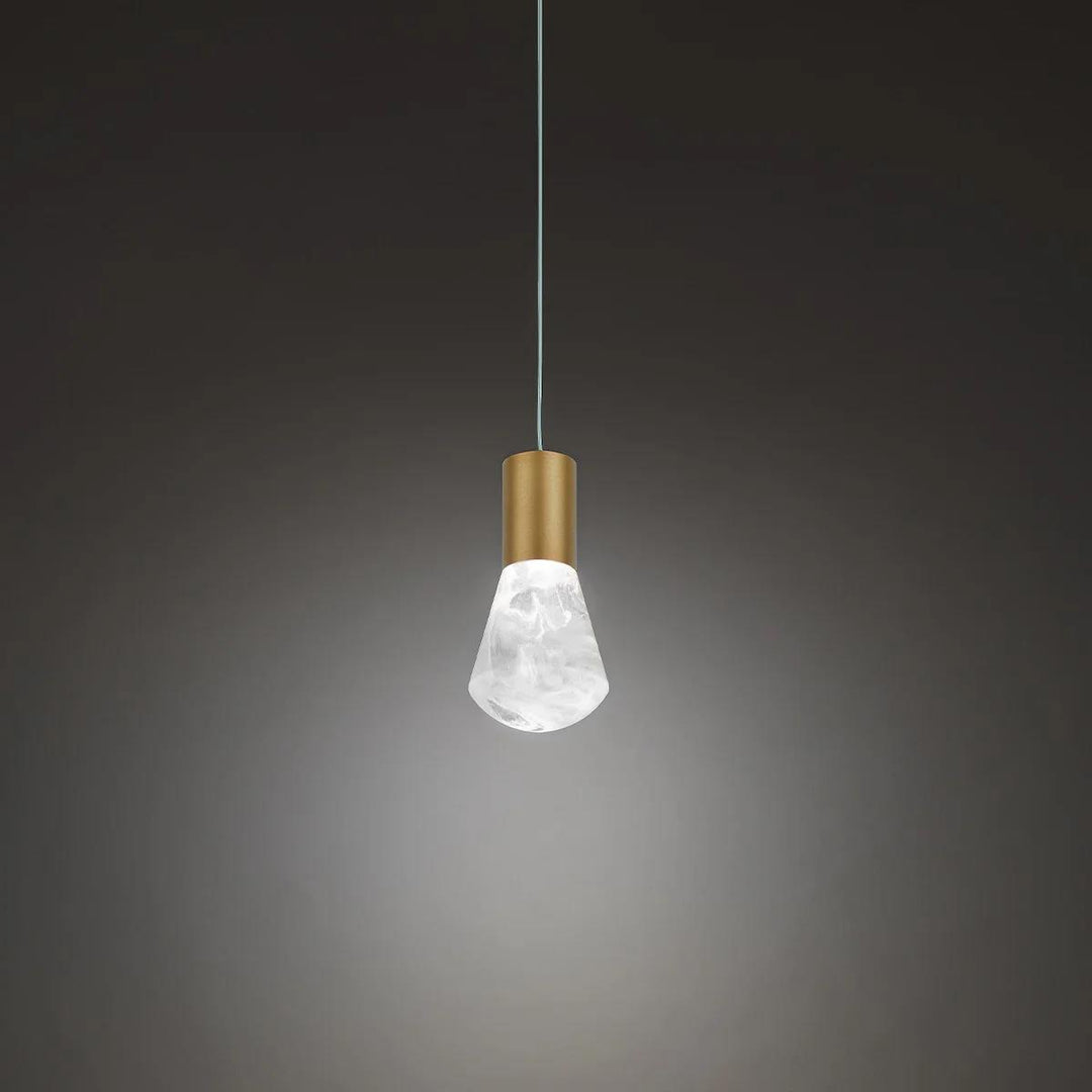 Aged brass finish pendant light, by Modern Forms, for kitchen island or dining