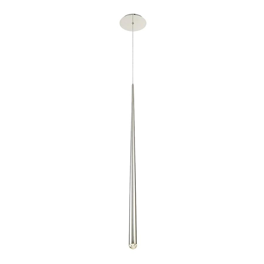 Polished nickel finish pendant light, by Modern Forms, for kitchen island or dining
