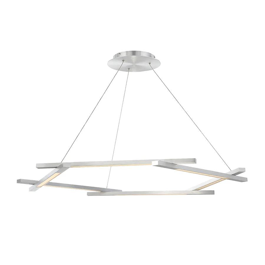 Brushed aluminum finish chandelier, by Modern Forms