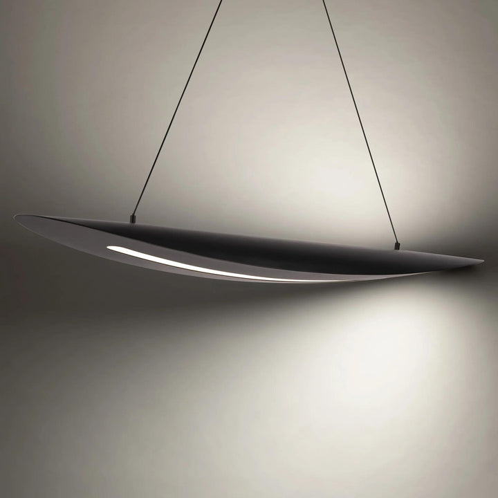Black finish island pendant, by Modern Forms, for kitchen island or dining