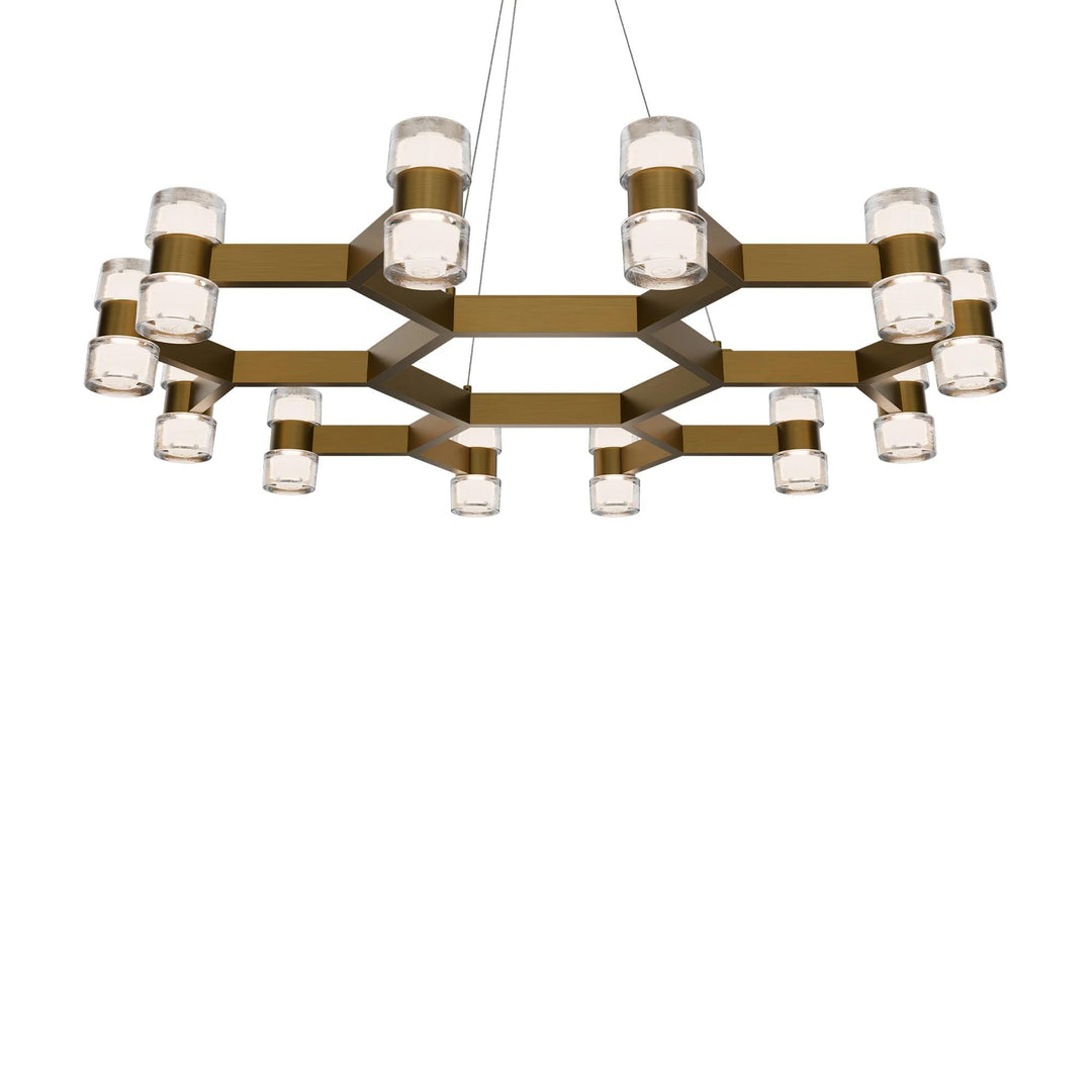 Aged brass finish chandelier, by Modern Forms