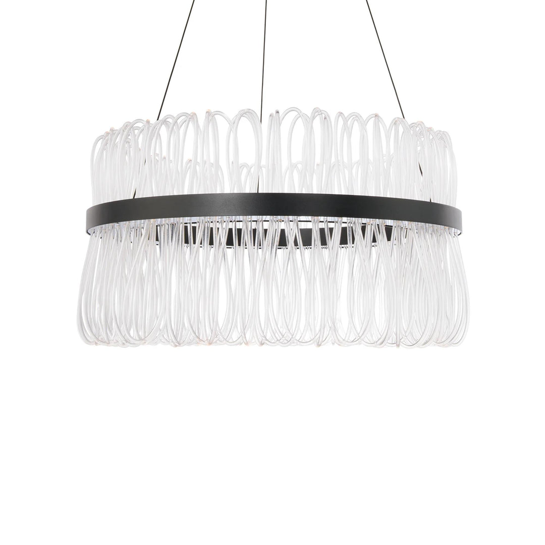Black finish chandelier, by Modern Forms