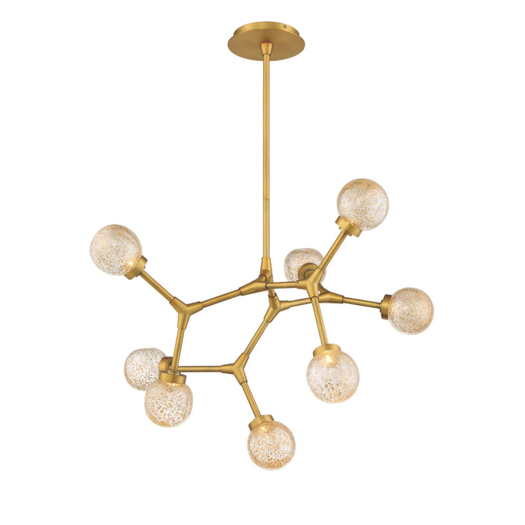 Aged brass finish chandelier, by Modern Forms