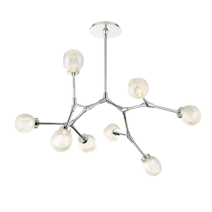 Polished nickel finish chandelier, by Modern Forms