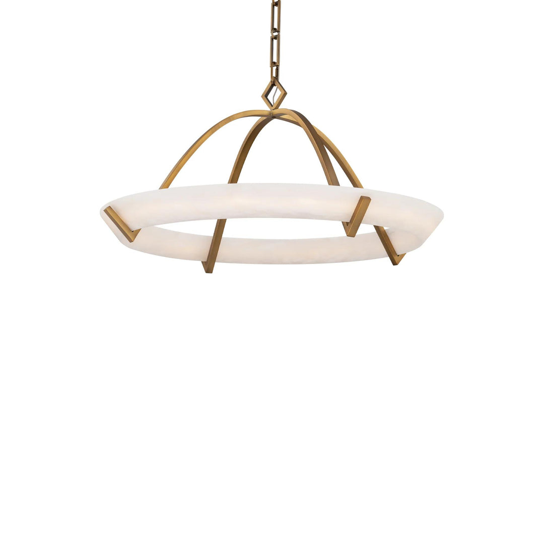 Antique nickel finish chandelier, by Modern Forms