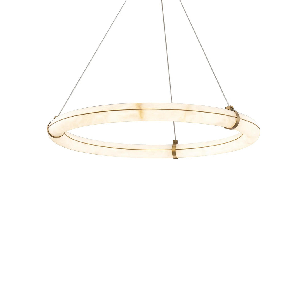 Aged brass finish chandelier, by Modern Forms