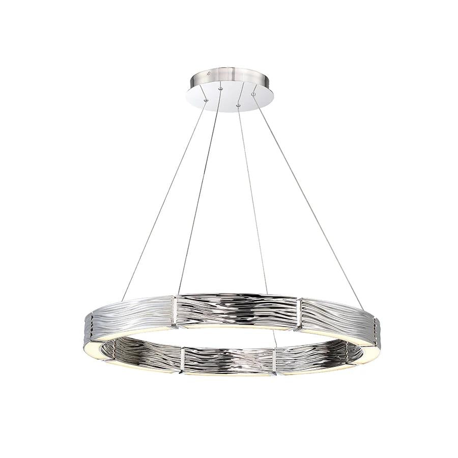 Polished nickel finish chandelier, by Modern Forms