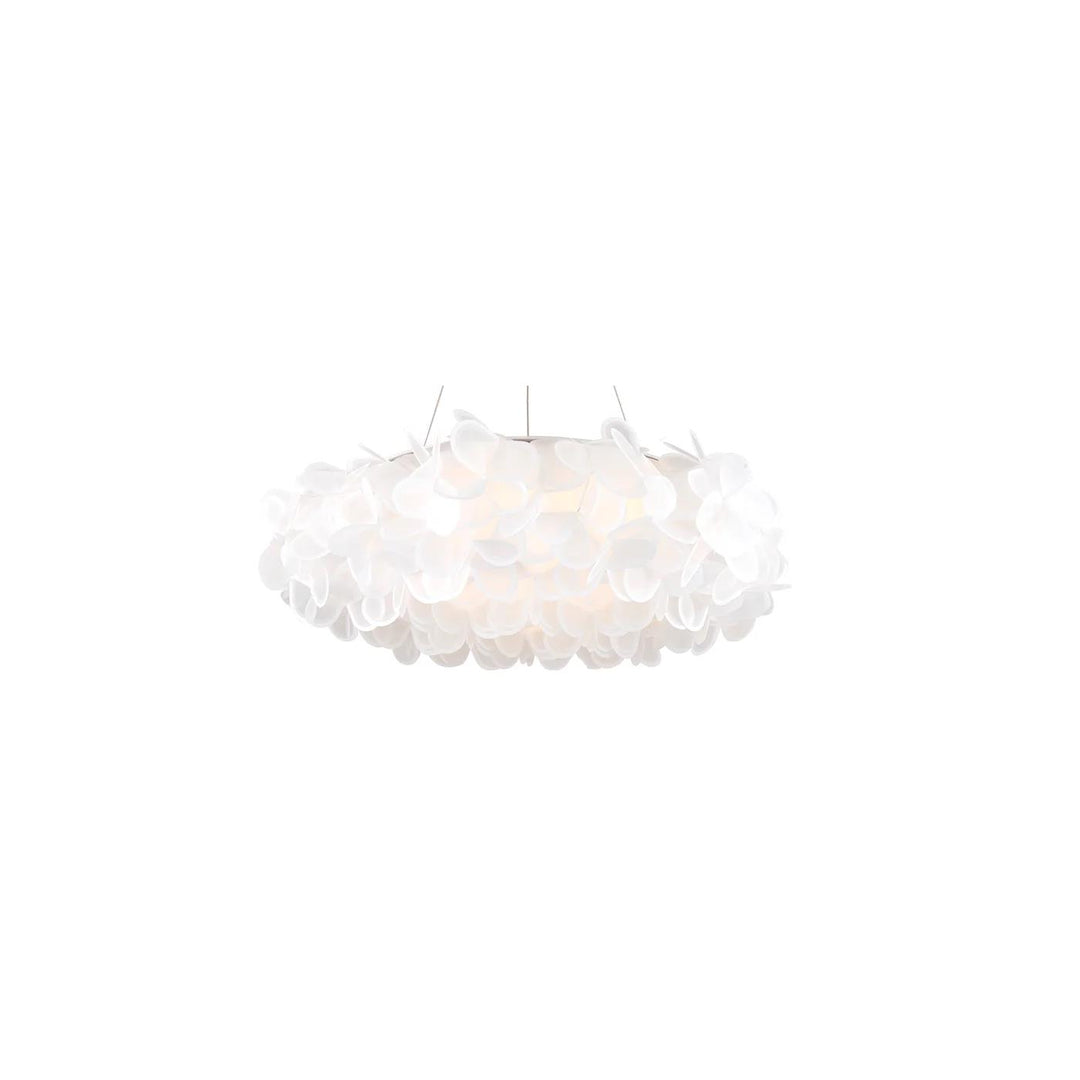 Brushed nickel finish chandelier, by Modern Forms