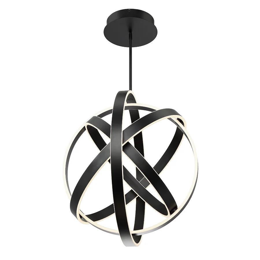 Black finish chandelier, by Modern Forms