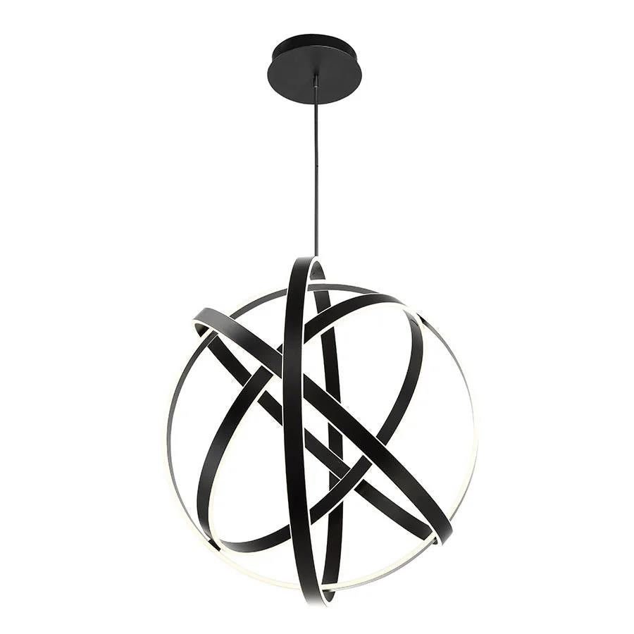 Black finish chandelier, by Modern Forms