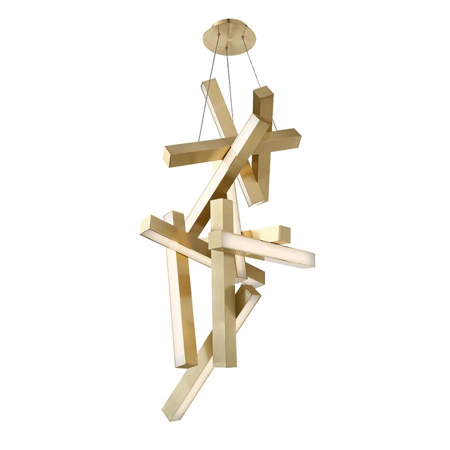 Aged brass finish chandelier, by Modern Forms