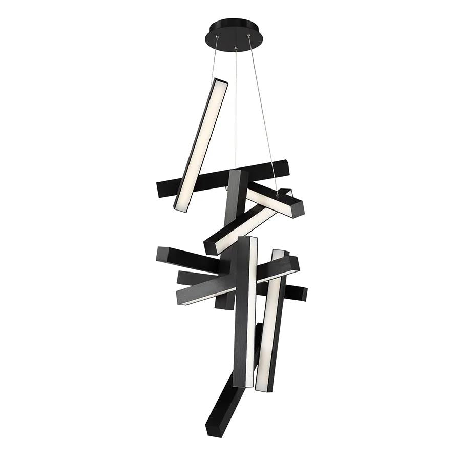 Black finish chandelier, by Modern Forms