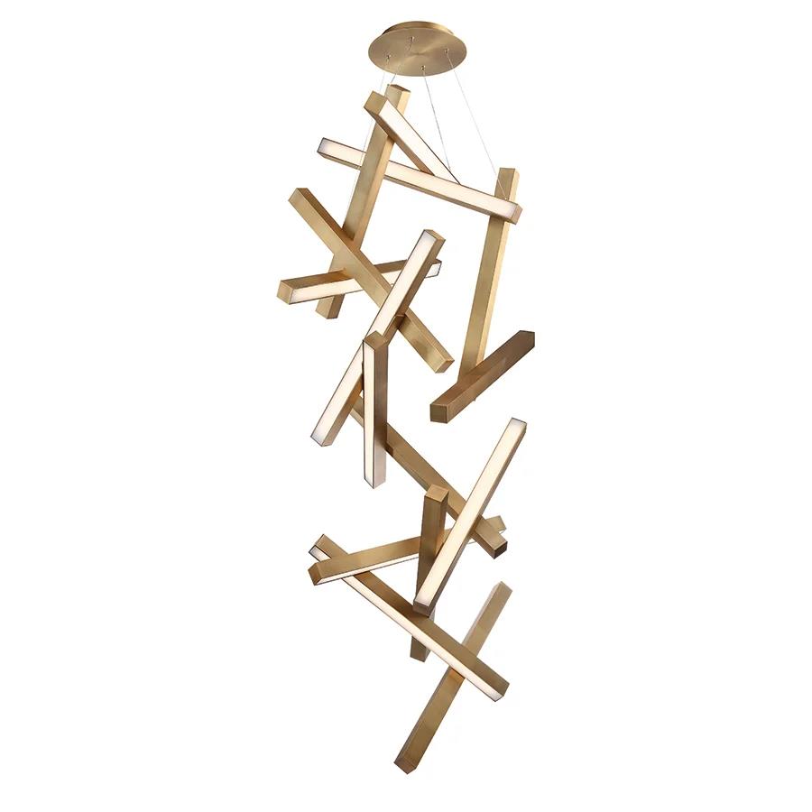 Aged brass finish chandelier, by Modern Forms