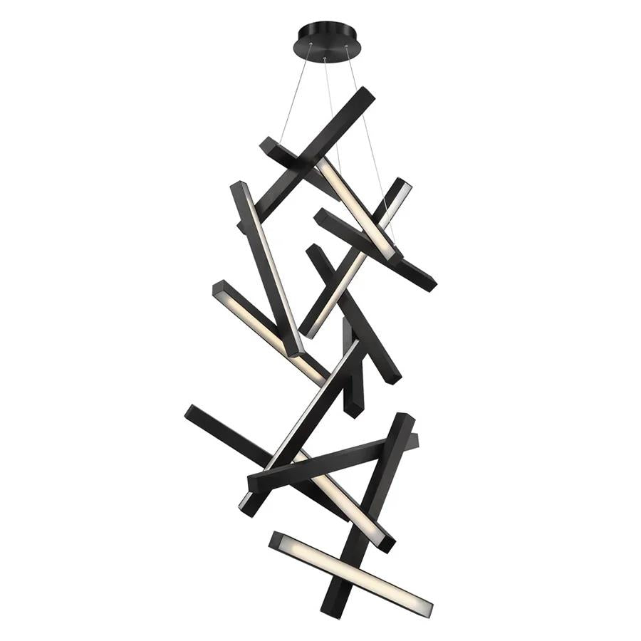 Black finish chandelier, by Modern Forms