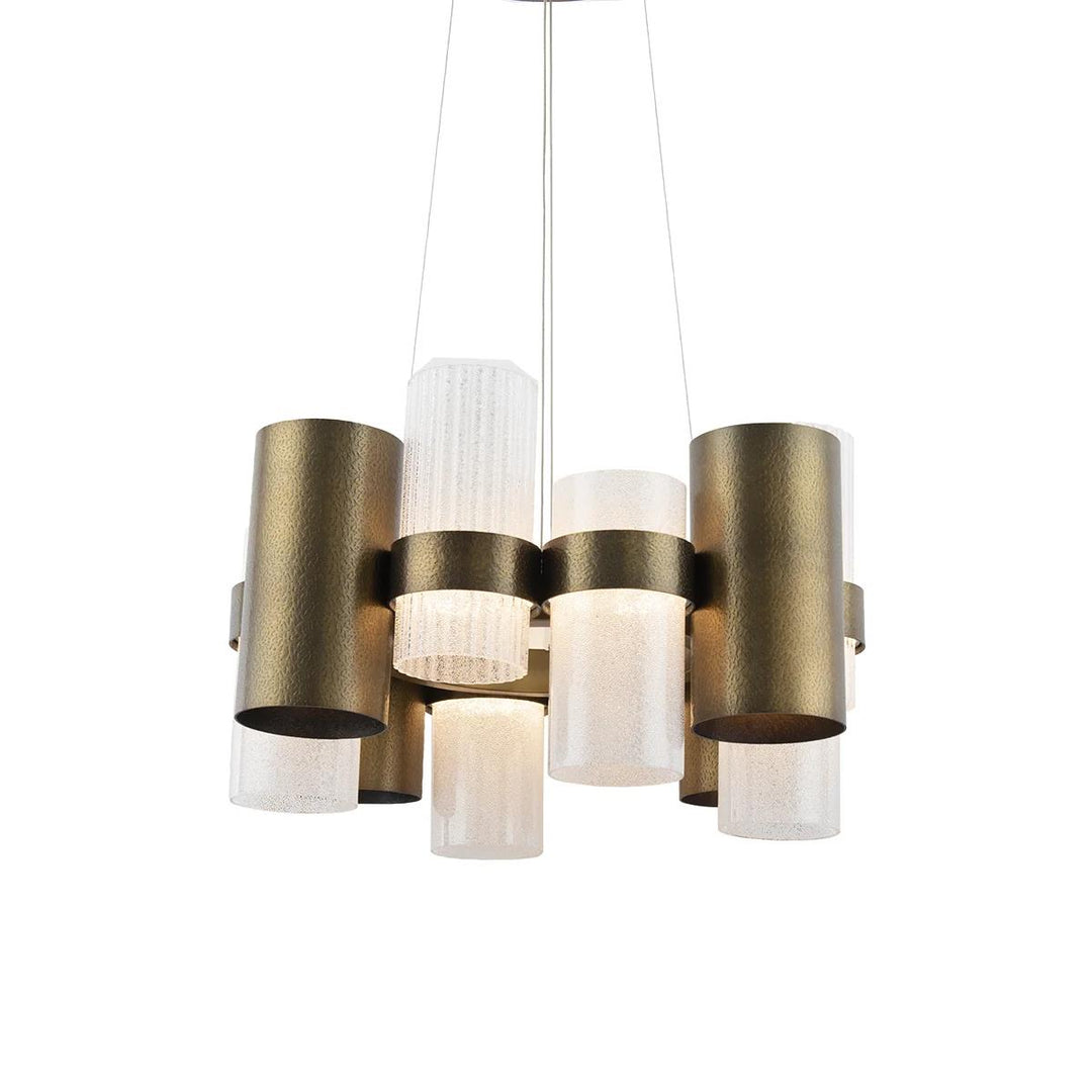 Aged brass finish chandelier, by Modern Forms