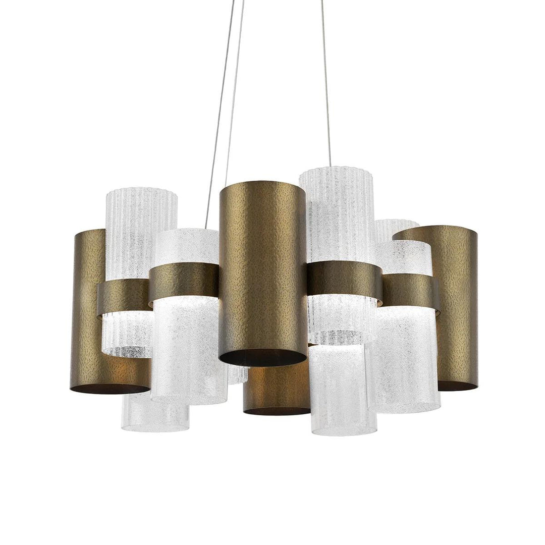 Aged brass finish chandelier, by Modern Forms