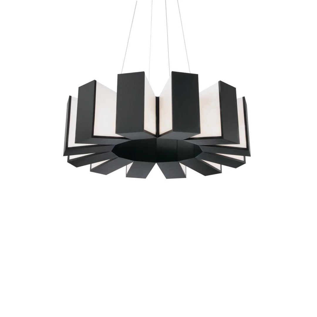 Black finish chandelier, by Modern Forms
