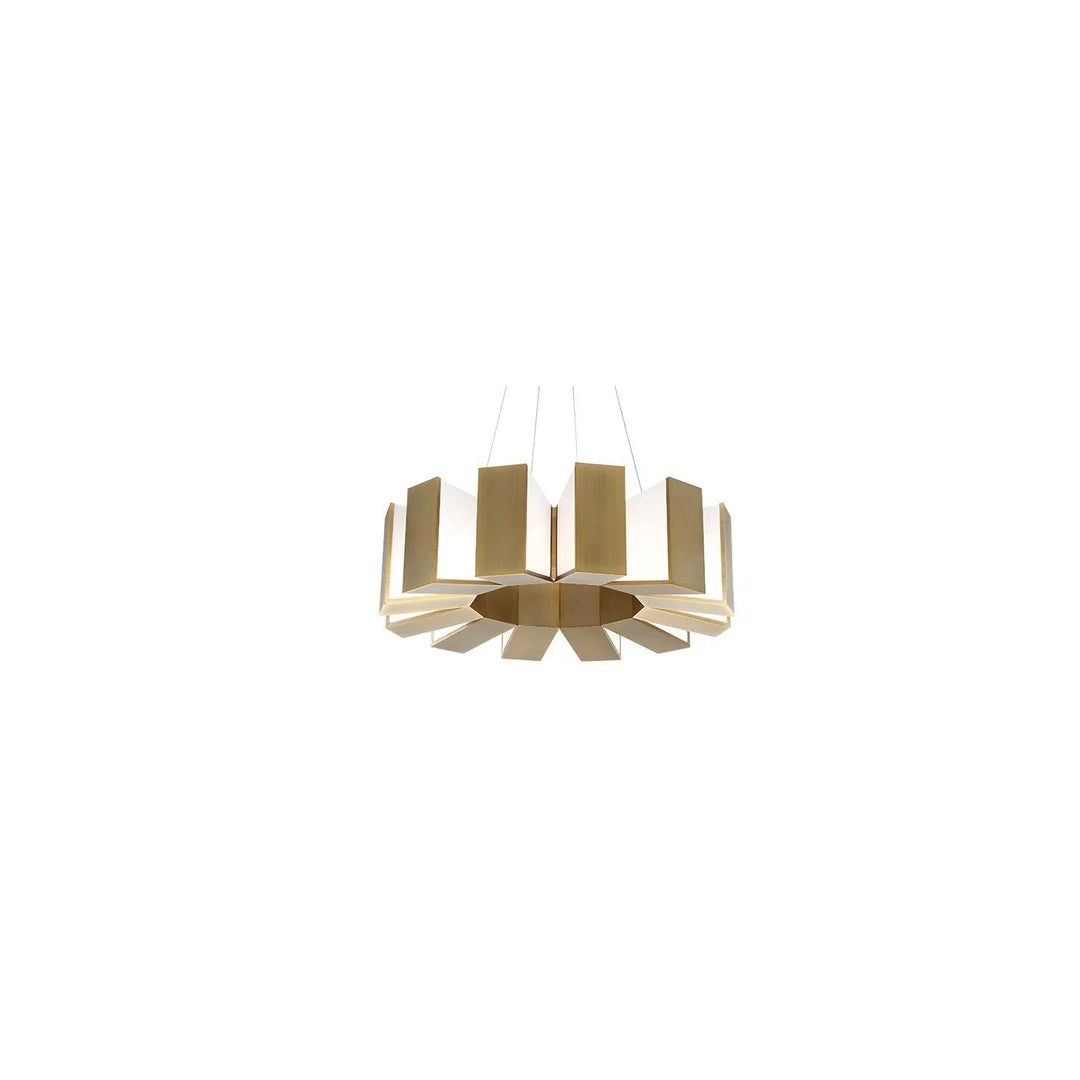 Aged brass finish chandelier, by Modern Forms