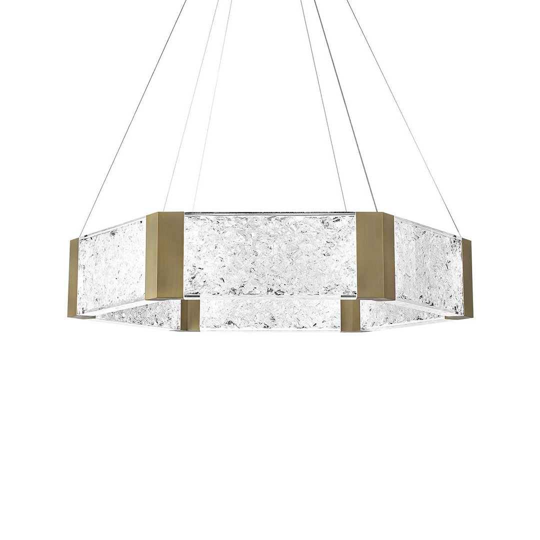 Aged brass finish chandelier, by Modern Forms