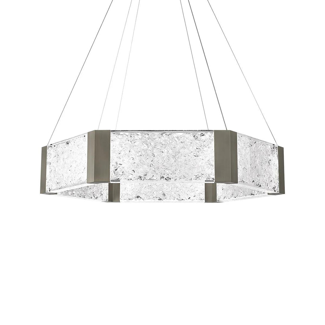 Antique nickel finish chandelier, by Modern Forms