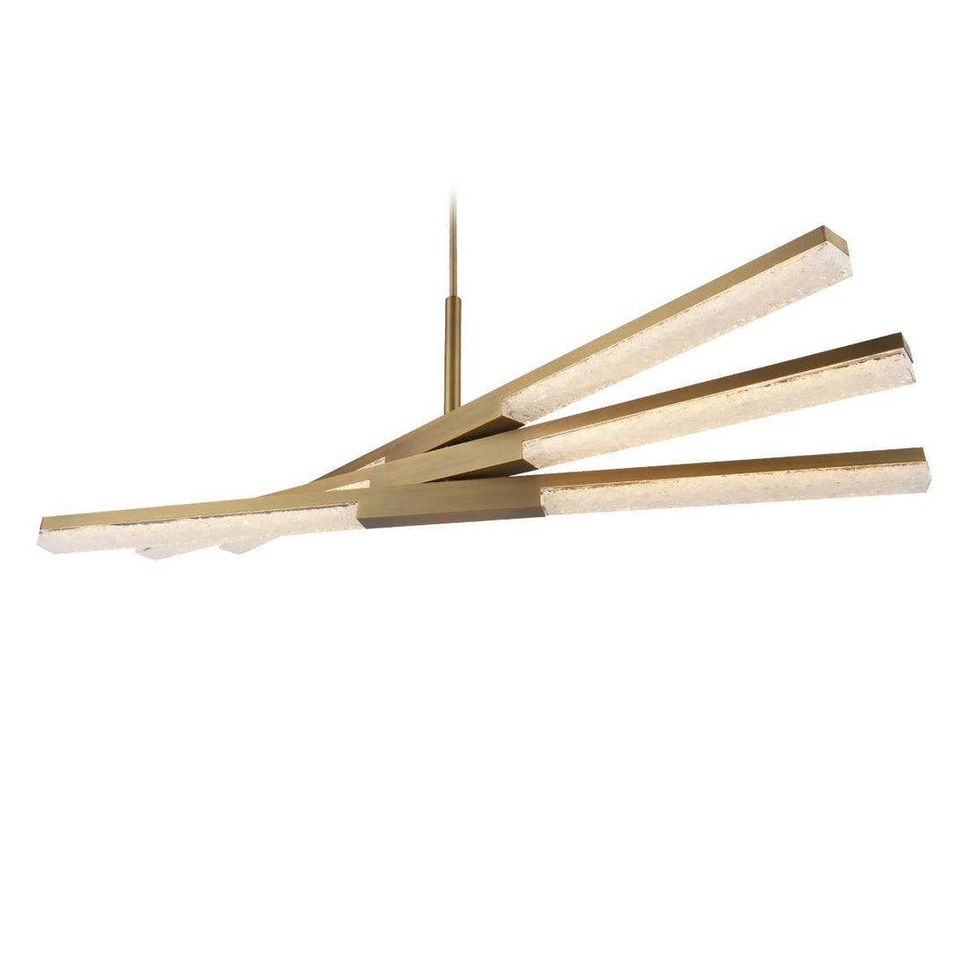 Aged brass finish chandelier, by Modern Forms