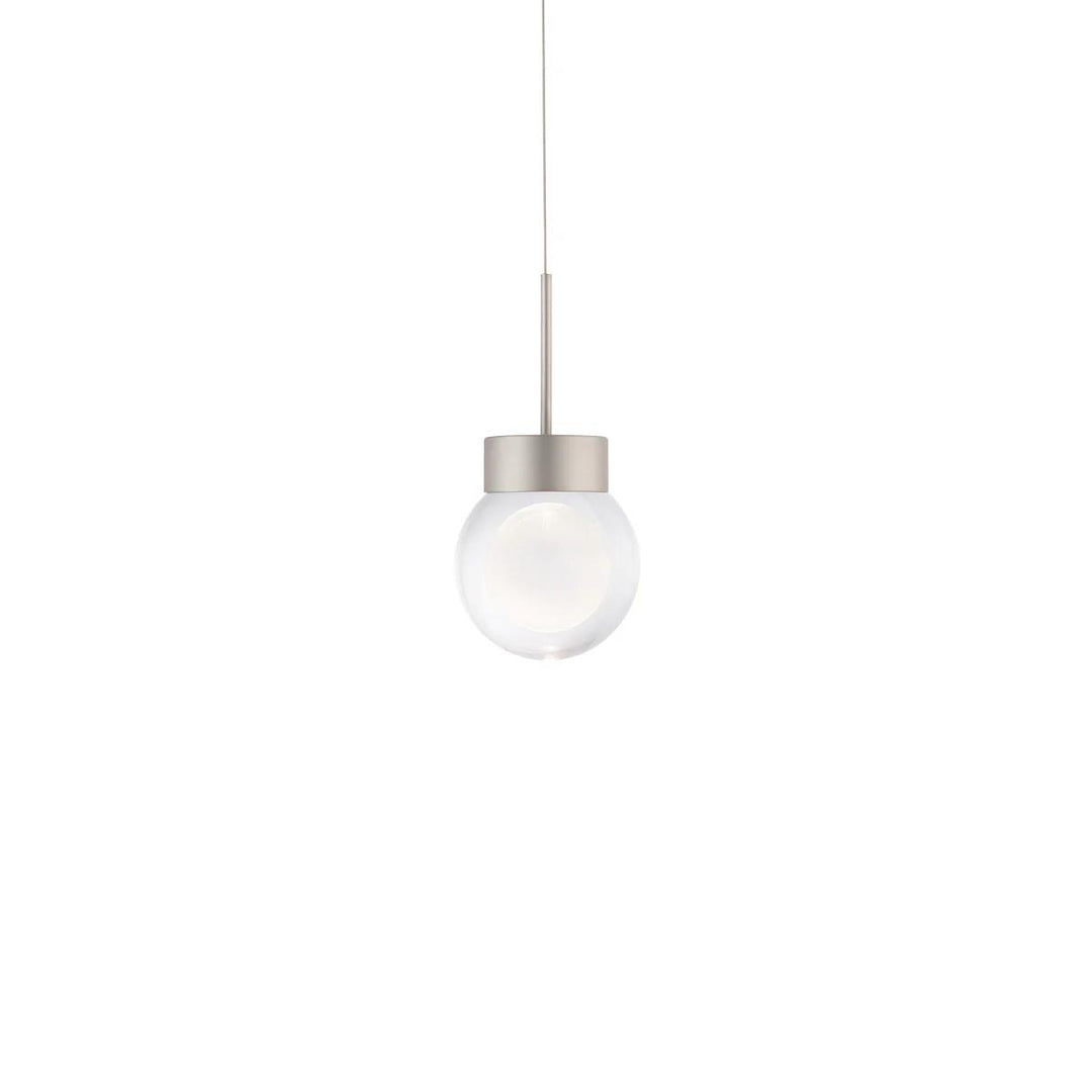 Satin nickel finish pendant light, by Modern Forms, for kitchen island or dining