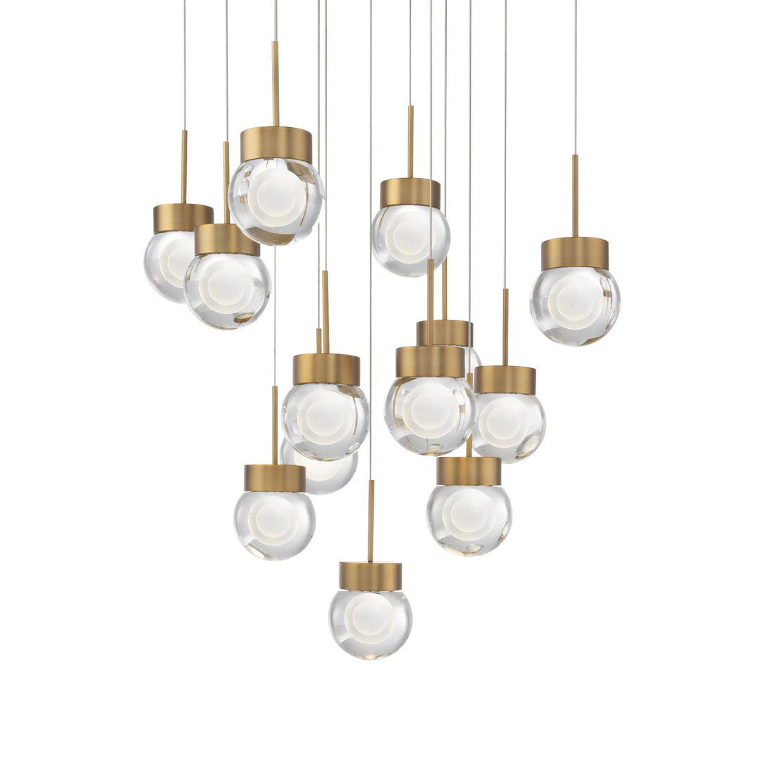 Aged brass finish pendant light, by Modern Forms, for kitchen island or dining