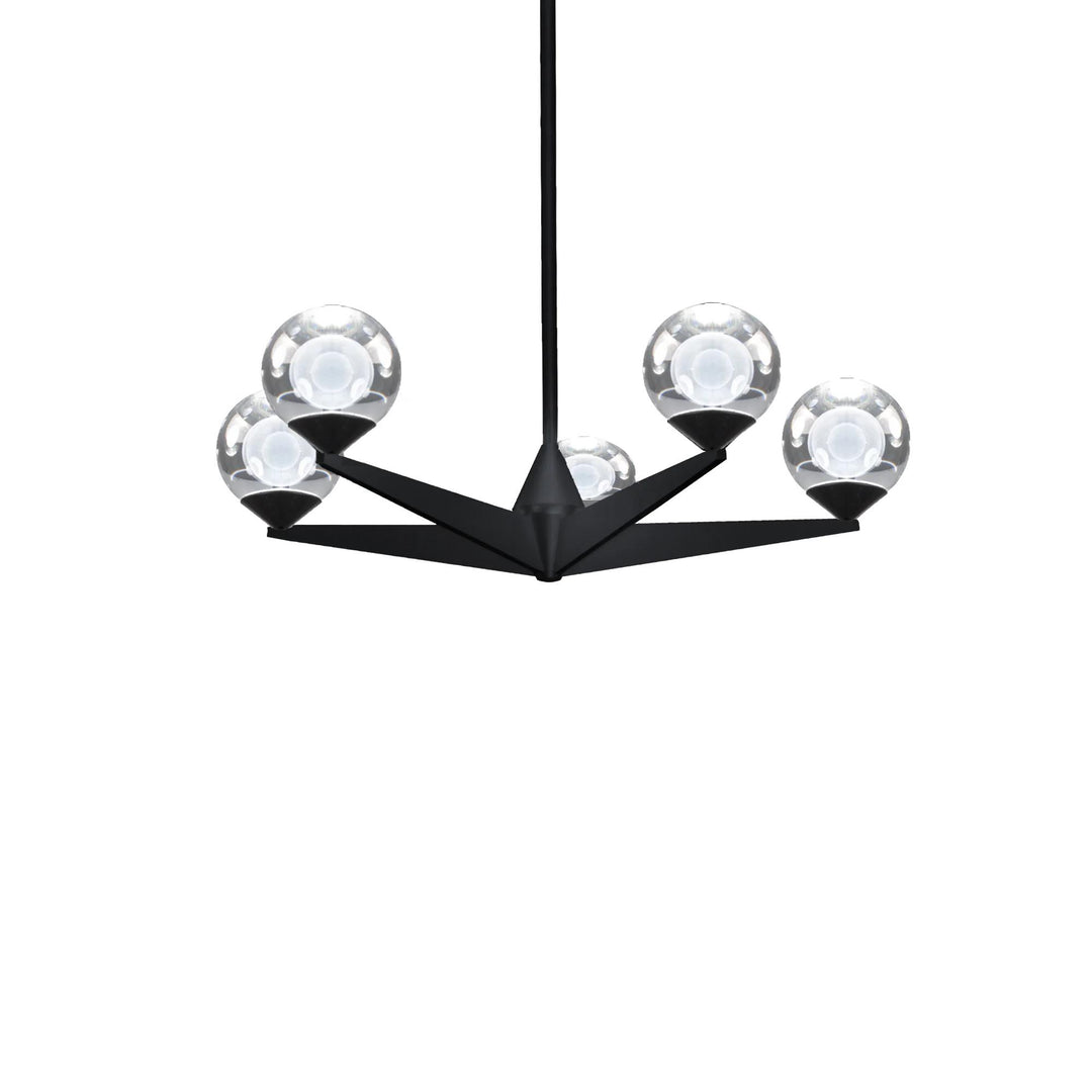 Black finish chandelier, by Modern Forms