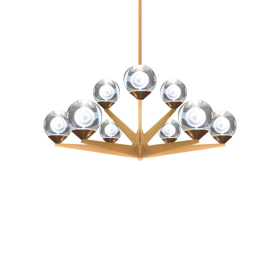 Aged brass finish chandelier, by Modern Forms
