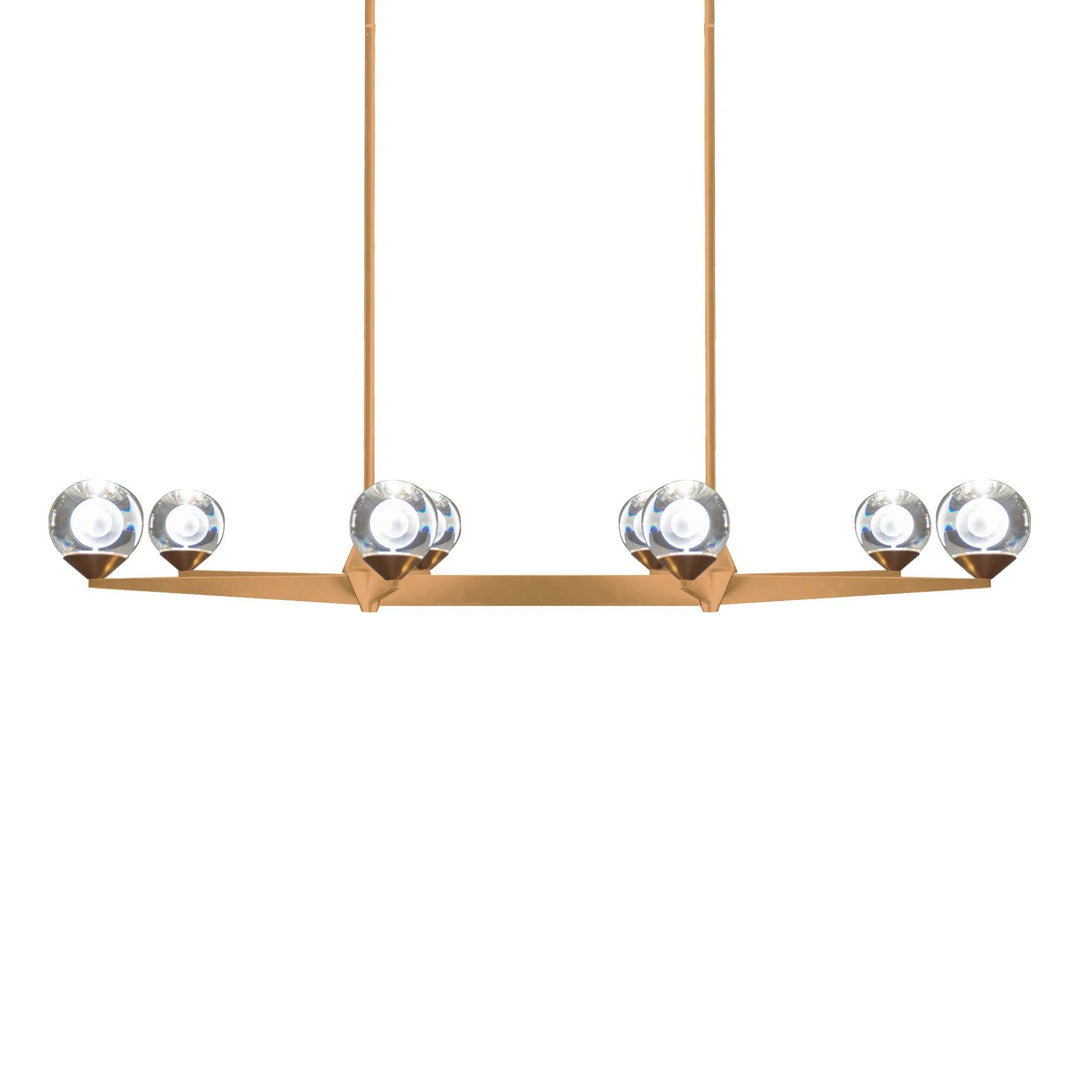 Aged brass finish chandelier, by Modern Forms