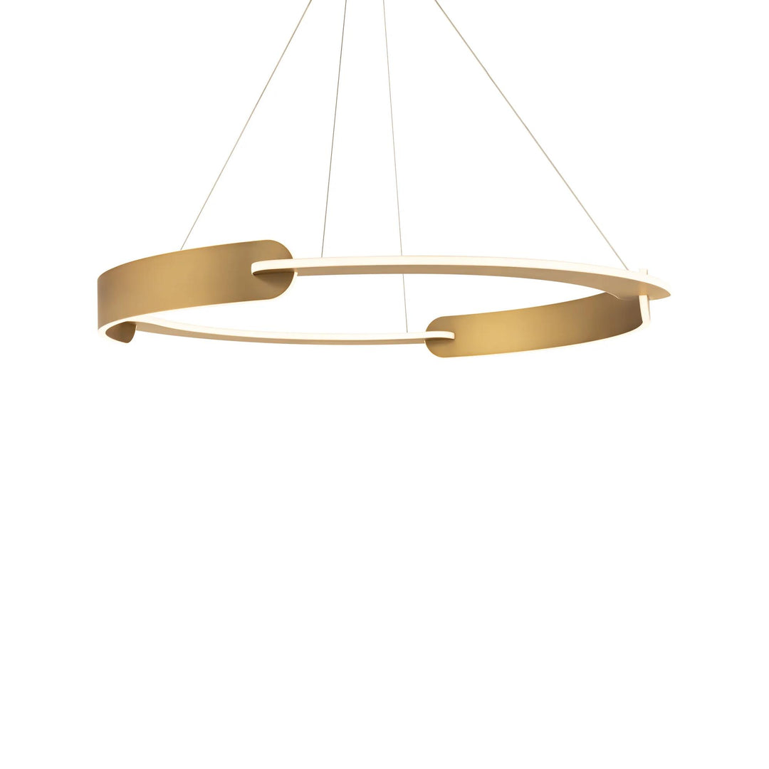 Aged brass finish chandelier, by Modern Forms