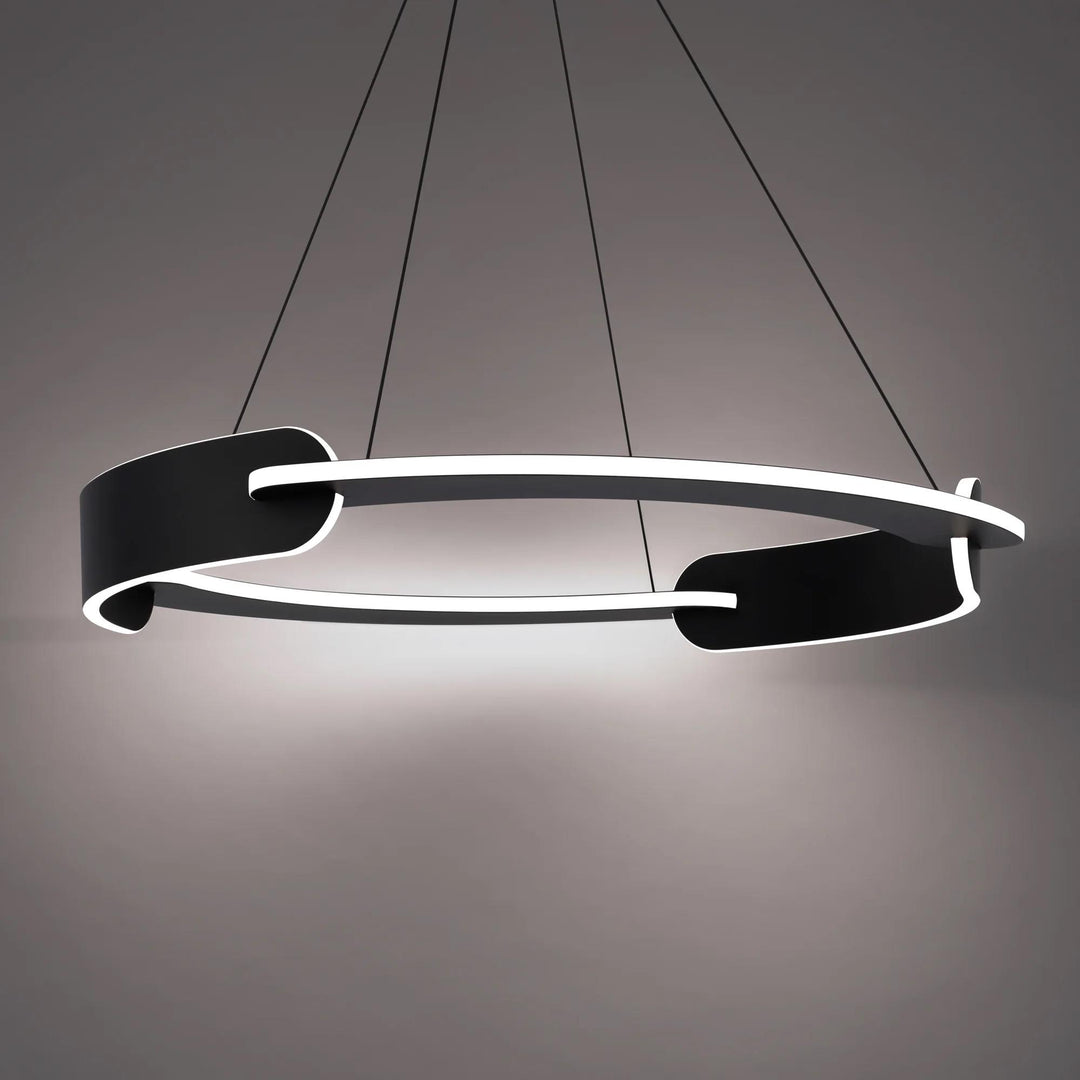 Black finish chandelier, by Modern Forms